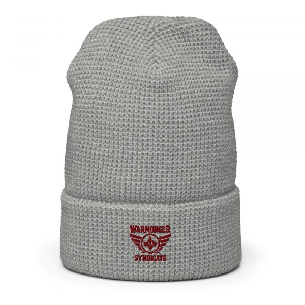 Maroon Embroidered Brand Logo Beanie | Waffle