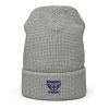 Navy Embroidered Brand Logo Beanie | Waffle