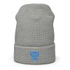 Aqua Embroidered Brand Logo Beanie | Waffle