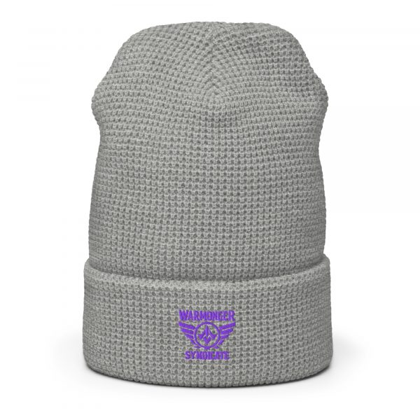 Purple Embroidered Brand Logo Beanie | Waffle