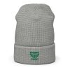 Kelly Green Embroidered Brand Logo Beanie | Waffle