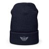 waffle-beanie-navy-front-2-68b903bd0387f.jpg Grey Embroidered Logo Beanie | Waffle