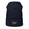Old Gold Embroidered Logo Beanie | Waffle