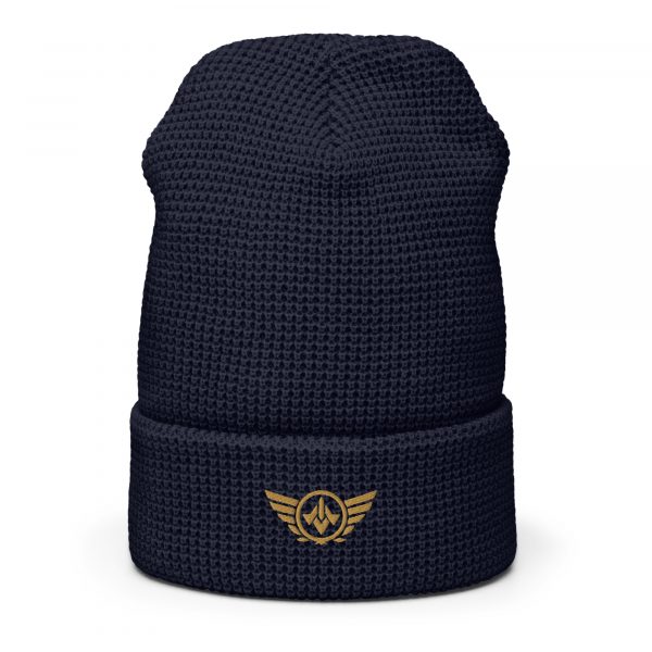 Old Gold Embroidered Logo Beanie | Waffle