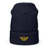 Gold Embroidered Logo Beanie | Waffle