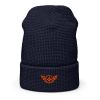 Orange Embroidered Logo Beanie | Waffle