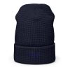 Navy Embroidered Logo Beanie | Waffle