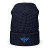 Aqua Embroidered Logo Beanie | Waffle