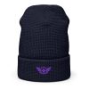 Purple Embroidered Logo Beanie | Waffle