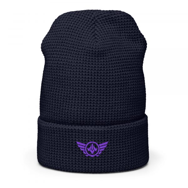 Purple Embroidered Logo Beanie | Waffle