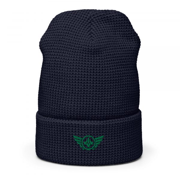 Kelly Green Embroidered Logo Beanie | Waffle