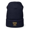 Old Gold Embroidered Brand Logo Beanie | Waffle