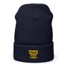 Gold Embroidered Brand Logo Beanie | Waffle