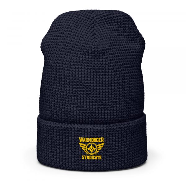 Gold Embroidered Brand Logo Beanie | Waffle