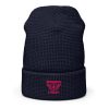 Flamingo Embroidered Brand Logo Beanie | Waffle