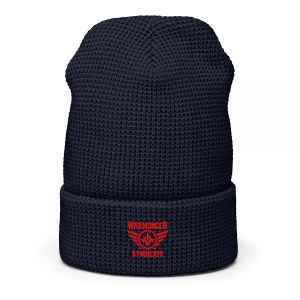 Red Embroidered Brand Logo Beanie | Waffle