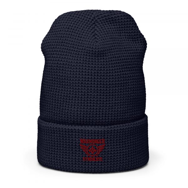 Maroon Embroidered Brand Logo Beanie | Waffle