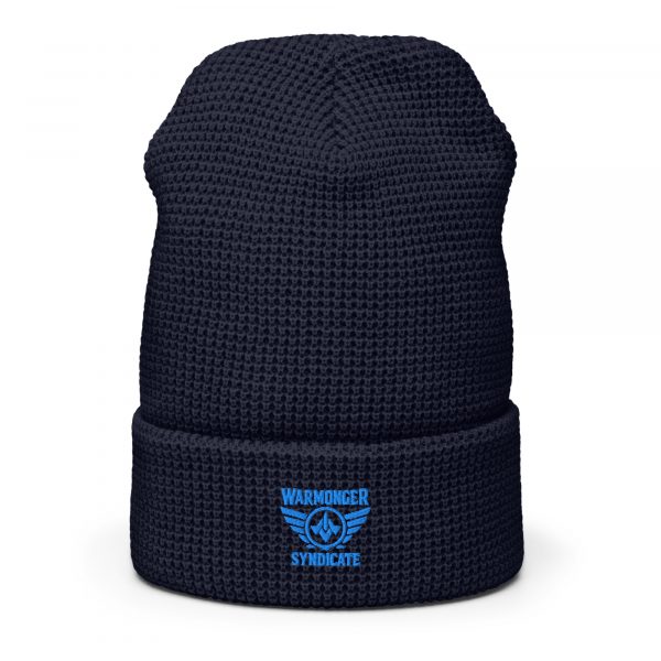 Aqua Embroidered Brand Logo Beanie | Waffle