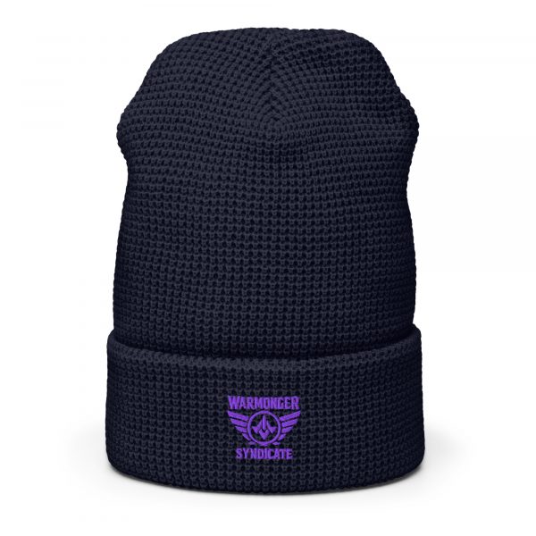 Purple Embroidered Brand Logo Beanie | Waffle