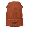 waffle-beanie-rust-front-2-68b9037e6f43d.jpg Black Embroidered Logo Beanie | Waffle