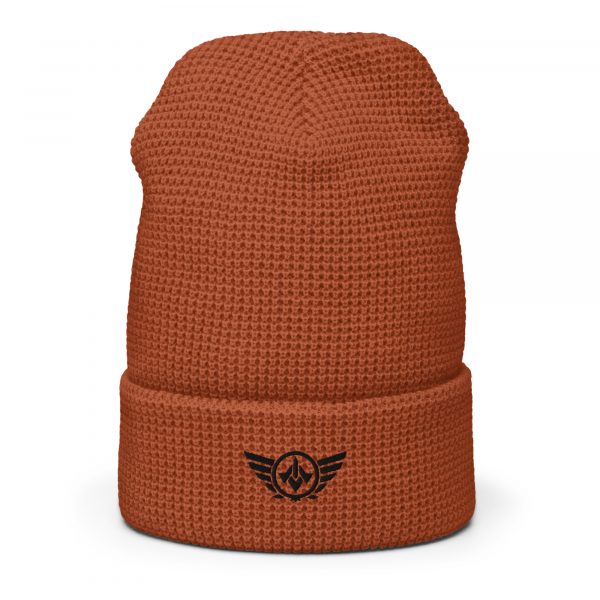 waffle-beanie-rust-front-2-68b9037e6f43d.jpg Black Embroidered Logo Beanie | Waffle