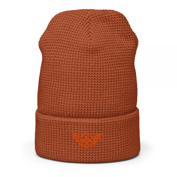 Orange Embroidered Logo Beanie | Waffle