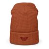 Maroon Embroidered Logo Beanie | Waffle