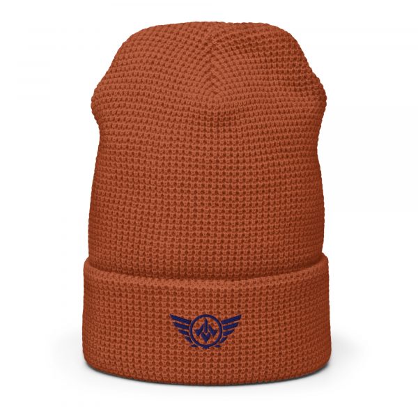 Navy Embroidered Logo Beanie | Waffle
