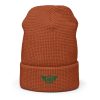 Kelly Green Embroidered Logo Beanie | Waffle