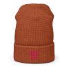 Flamingo Embroidered Brand Logo Beanie | Waffle