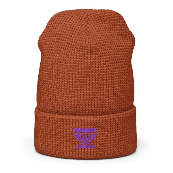 Purple Embroidered Brand Logo Beanie | Waffle