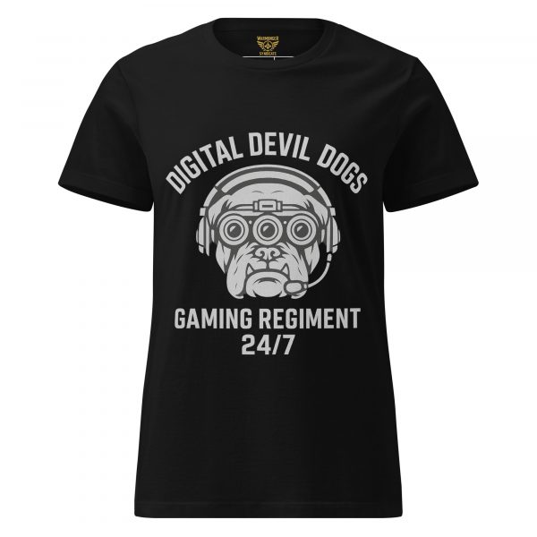 womens-basic-softstyle-t-shirt-black-front-68c365d7eb7a9.jpg Digital Devil Dogs Women's Tee | Classic | S-2X