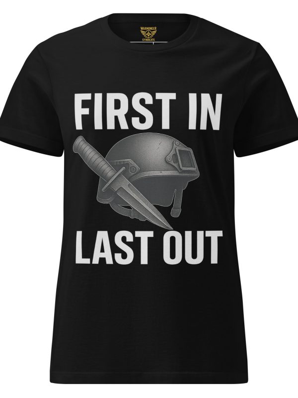 womens-basic-softstyle-t-shirt-black-front-68c3662dabff0.jpg First In Last Out Women's Tee | Classic | S-2X