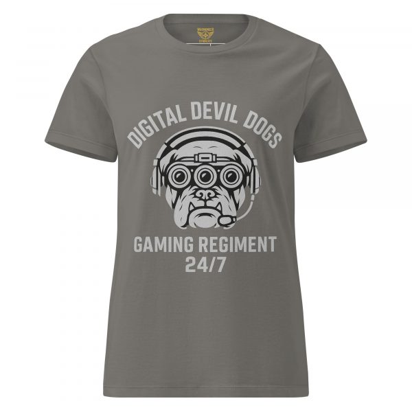 womens-basic-softstyle-t-shirt-charcoal-front-68c365d7ee990.jpg Digital Devil Dogs Women's Tee | Classic | S-2X