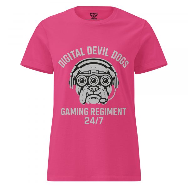 womens-basic-softstyle-t-shirt-heliconia-front-68c365d7ee048.jpg Digital Devil Dogs Women's Tee | Classic | S-2X