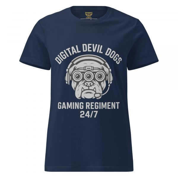 womens-basic-softstyle-t-shirt-navy-front-68c365d7ec2fa.jpg Digital Devil Dogs Women's Tee | Classic | S-2X