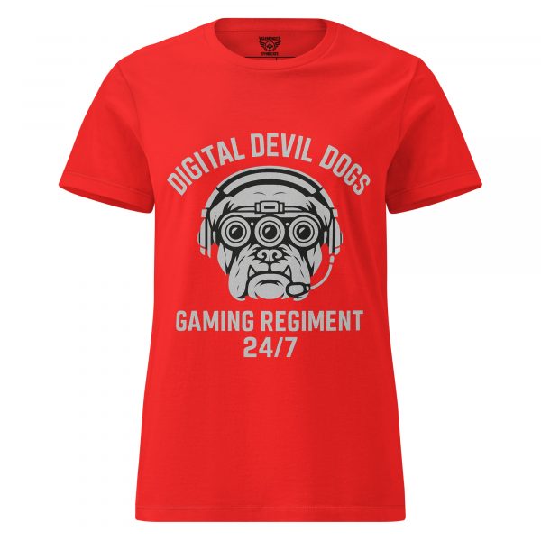 womens-basic-softstyle-t-shirt-red-front-68c365d7ecf3b.jpg Digital Devil Dogs Women's Tee | Classic | S-2X