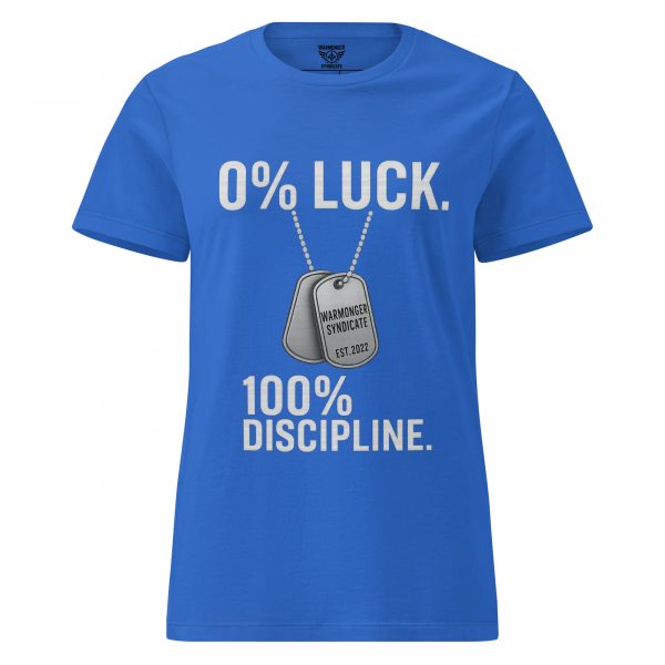 womens-basic-softstyle-t-shirt-royal-front-68c3653795a70.jpg 0% Luck 100% Discipline Women's Tee | Classic | S-2X
