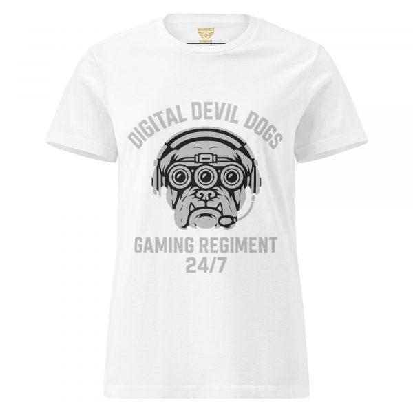 womens-basic-softstyle-t-shirt-white-front-68c365d7f08df.jpg Digital Devil Dogs Women's Tee | Classic | S-2X