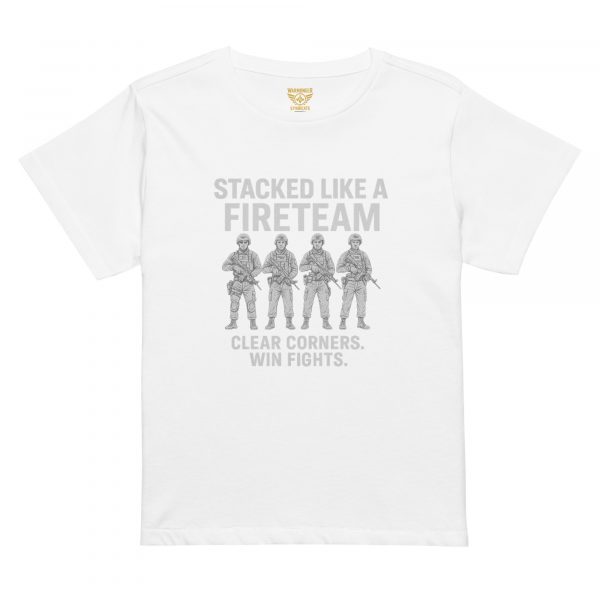 womens-high-waisted-tee-white-front-68c38269d90ab.jpg Stacked Like A Fireteam Women’s High-Waisted Tee | Premium | S-XL