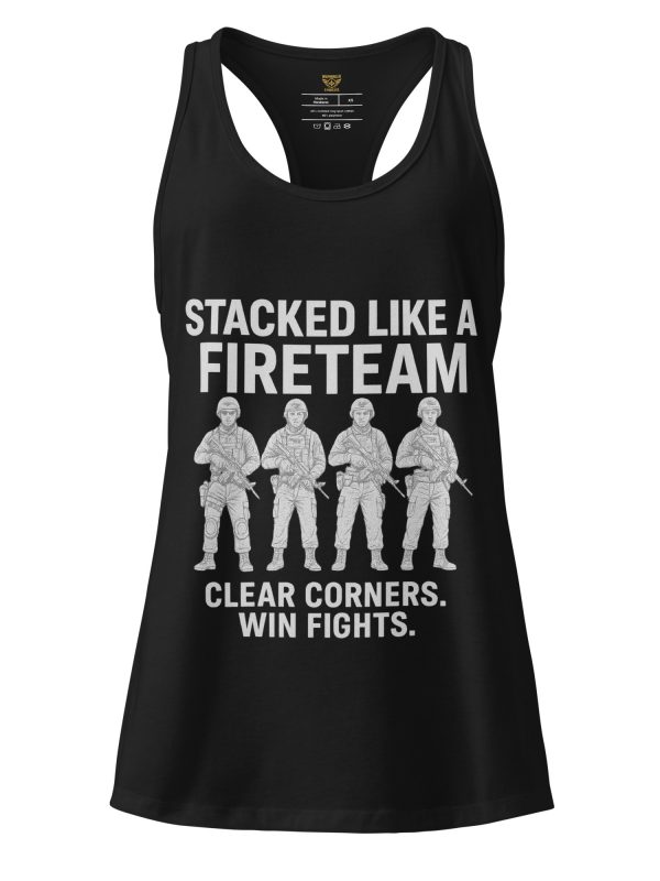 womens-ideal-racerback-tank-top-black-front-68c3ab8d0cf31.jpg Stacked Like A Fireteam Women’s Fitted Racerback Tank Top | Select | XS-2X