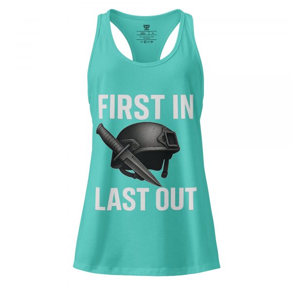 First In Last Out Women’s Fitted Racerback Tank Top | Select | XS-2X