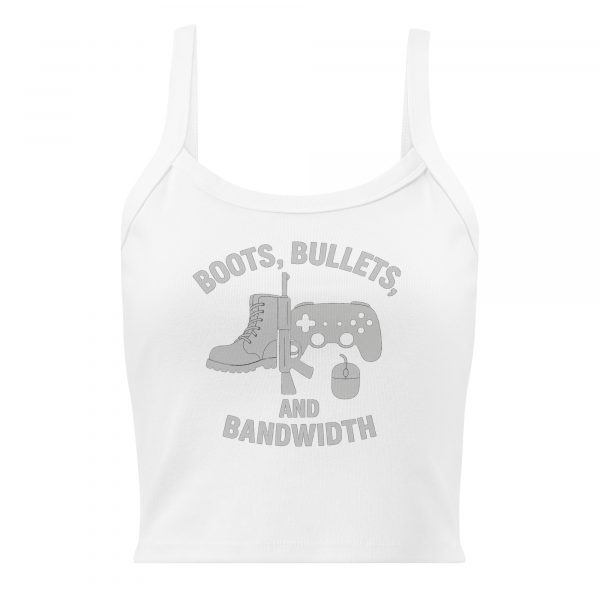 womens-micro-rib-tank-top-solid-white-blend-front-68c3af9c66aa0.jpg Boots, Bullets, and Bandwidth Women’s Micro-Rib Tank Top | Premium | XS-2X