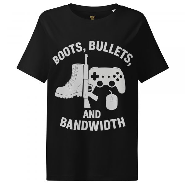 Boots, Bullets, and Bandwidth Women’s Ribbed Neck Tee | Organic | S-2X