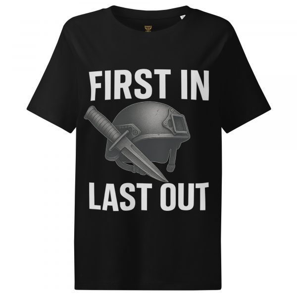 First In Last Out Women’s Ribbed Neck Tee | Organic | S-2X