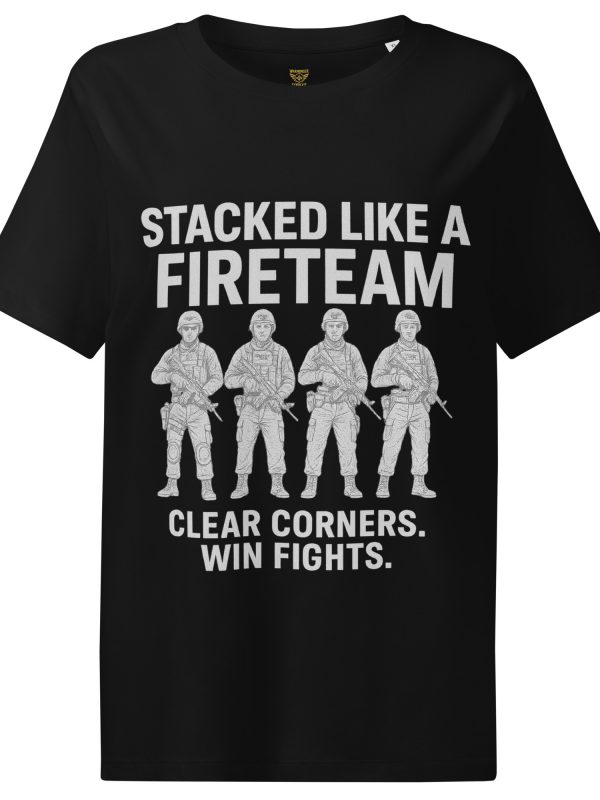 womens-organic-ribbed-neck-t-shirt-black-front-68c3a3784d49e.jpg Stacked Like A Fireteam Women’s Ribbed Neck Tee | Organic | S-2X