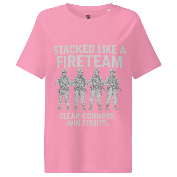womens-organic-ribbed-neck-t-shirt-bubble-pink-front-68c3a378505a3.jpg Stacked Like A Fireteam Women’s Ribbed Neck Tee | Organic | S-2X