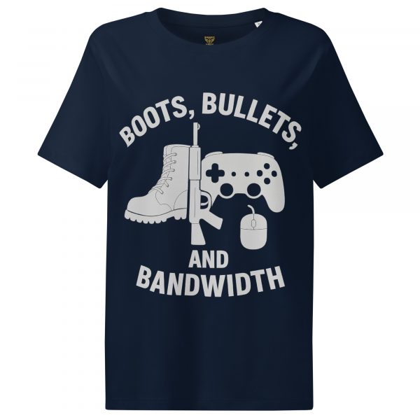 Boots, Bullets, and Bandwidth Women’s Ribbed Neck Tee | Organic | S-2X