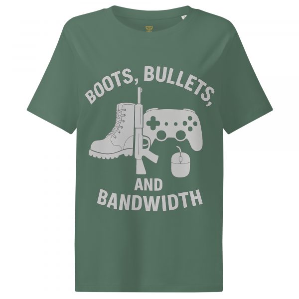 Boots, Bullets, and Bandwidth Women’s Ribbed Neck Tee | Organic | S-2X