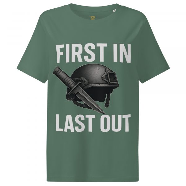 First In Last Out Women’s Ribbed Neck Tee | Organic | S-2X